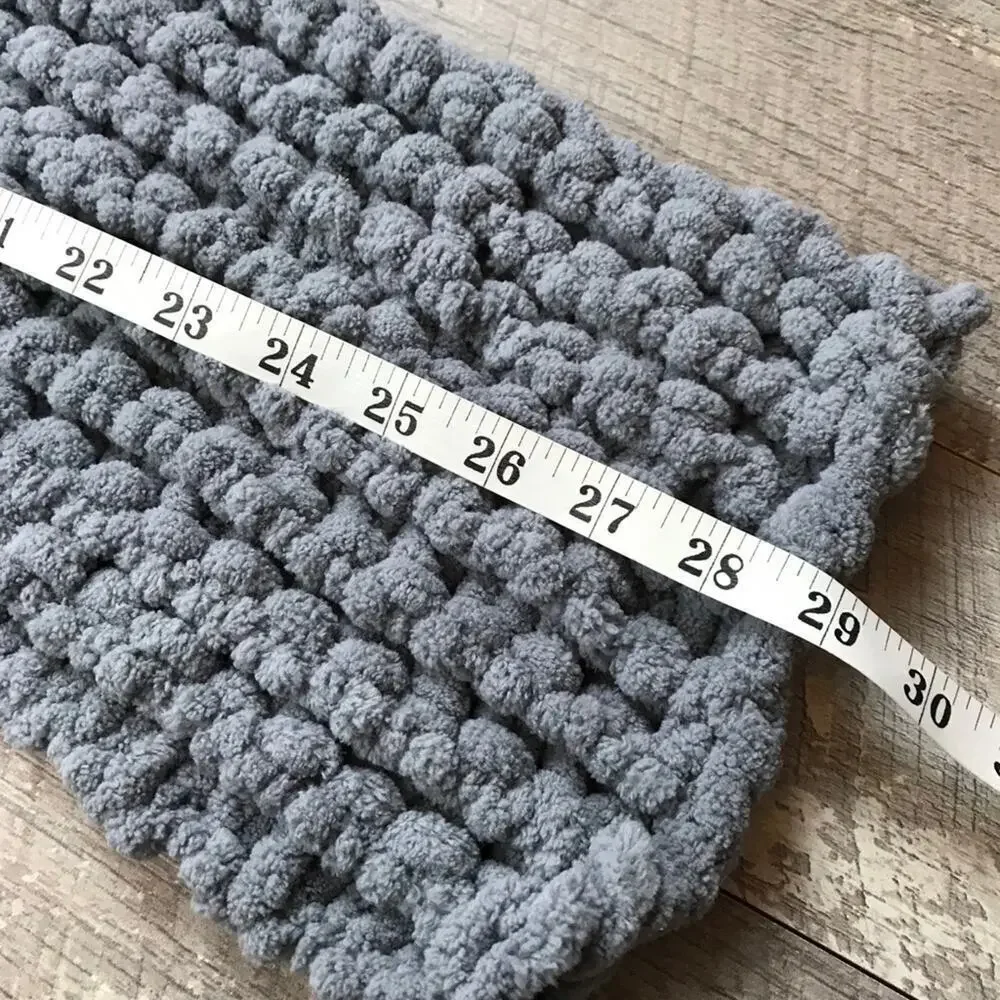 Grey Chunky Knit Infintity Scarf one size
